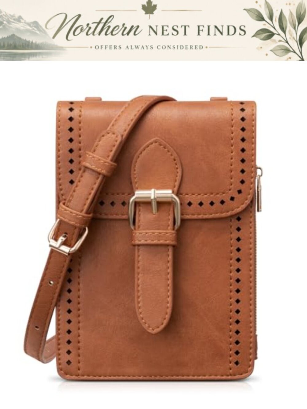 Quilted Crossbody Phone Purse Slim Leather Wallet Bag Adjustable Strap Travel